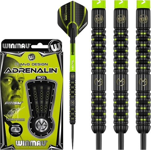 WINMAU Michael Van Gerwen MvG Adrenalin 24 Gram Tungsten Darts Set with Flights and Stems (Shafts) in Saudi Arabia