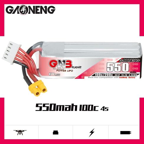 GAONENG GNB 4S 15.2V HV 450mAh 80C XT30 Long Type LiPo Battery for Cinewhoop FPV Racing Drone Mini Micro FPV1.6 to 2.5 inches Propeller Drone in Saudi Arabia