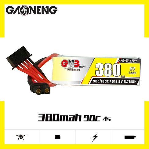 GAONENG GNB 4S 15.2V HV 450mAh 80C XT30 Long Type LiPo Battery for Cinewhoop FPV Racing Drone Mini Micro FPV1.6 to 2.5 inches Propeller Drone in Saudi Arabia