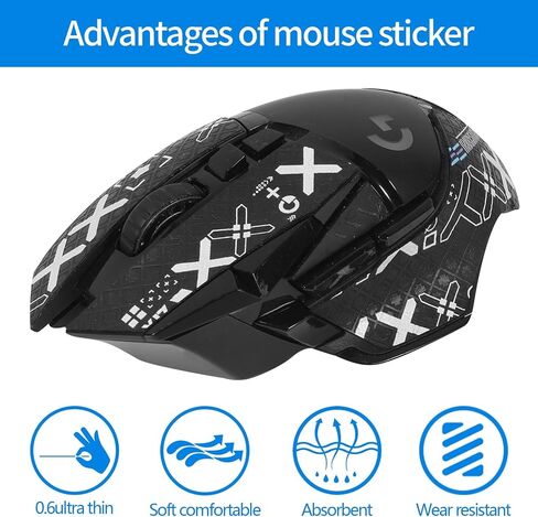 قبضة ماوس الألعاب L ogitech G502، شريط ماوس ماوس، مقابض ماوس ماصة للعرق، غير قابلة للانزلاق، سهلة التمزق دون ترك لاصق، شريط ماوس (طباعة صفراء) in Kuwait