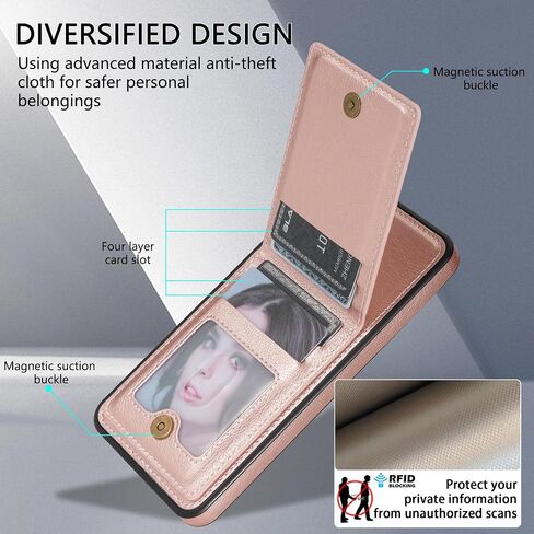 Asuwish Phone Case for Samsung Galaxy S22 Ultra 5G Wallet Cover with Tempered Glass Screen Protector RFID Slim Credit Card Holder Slot Stand Cell S22ultra 22S S 22 S22ultra5g 6.8 Women Men Rose Gold in Saudi Arabia