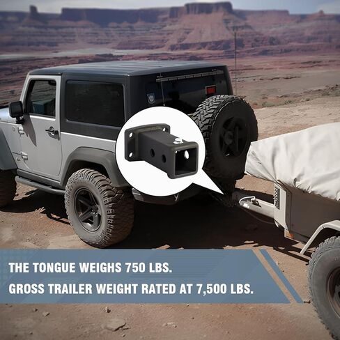 وصلة وصلة المقطورة من الفئة 3 متوافقة مع 2020 2021 2022 2023 Jeep Gladiator JT، مستقبل وصلة 2 بوصة مع مسامير، وصلة سحب مع معطف مسحوق لامع مضاد للصدأ، أسود in Saudi Arabia
