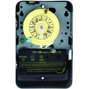 مفتاح مؤقت كهروميكانيكي Intermatic T104 - متانة مثبتة، سعة تحميل 40 أمبير، جدولة متعددة الاستخدامات، 1-12 دورة في اليوم - تجاوز يدوي، أداة التعثر متضمنة للتحكم الموثوق المعتمد على الوقت in Kuwait