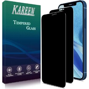 KAREEN [2-Pack] Privacy Screen Protector For iPhone 12 Mini Tempered Glass, Bubble Free, 9H Hardness, Easy to Install, Case Friendly