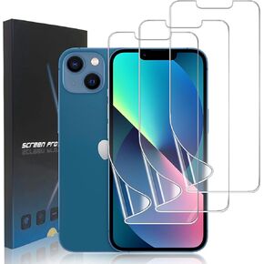 3 Pack Hydrogel Film Screen Protector for iPhone 14, Transparent Soft TPU Screen Protector for iPhone 14 6.1", Anti-Bubble, Scratch Resistant, Easy Installation, Case Friendly