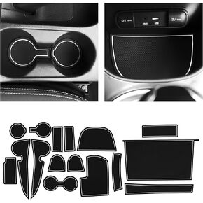 CupHolderHero fits Kia Soul Accessories 2014-2019 Premium Custom Interior Non-Slip Anti Dust Cup Holder Inserts, Center Console Liner Mats, Door Pocket Liners 16pc Set (Red Trim)
