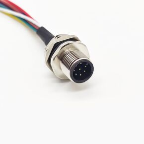 M12 8Pin Male Connector Cable, A Coded Straight Back Mount Cable Waterproof Male Aviation Socket Unshielded Electrical Cable IP67 Sensor Receptacle（0.5Meter）