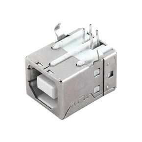 uxcell a11121400ux0134 Shielded USB Type B Female Port 4 Pins PCB Mount Jack Connector Silver Tone