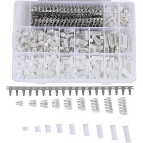 Harissess 1550PCS JST PH 2.0mm Connector Assortment Kit,2.0mm 2/3/4/5/6/7/8/9/10 Pin Housing Adapter Plug Terminal 2.0mm Pitch Male Female JST Connector