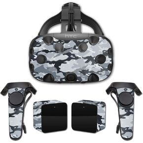 MightySkins Skin Compatible with HTC Vive Full Coverage - Gray Camouflage | Protective, Durable, and Unique Vinyl Decal wrap Cover | Easy to Apply, Remove, and Change Styles | Made in The USA