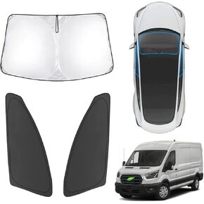 Karltys Sunshade for 2022-2024 Nissan Pathfinder 2022 2023 2024, Windshield & Front Seats Side Window Sun Shade, Thick Foldable Window Covers, Car Reflective Sun Visor Blocks UV & Heat (3PCS)