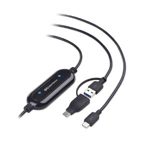 Cable Matters USB C Transfer Cable, USB C Data Transfer Cable in 6.6 ft - Easy Computer Sync Software Key Included, Works with Thunderbolt 4, Compatible with PCMover for Windows 11/10/8/7/Vista/XP