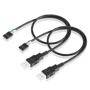 PNGKNYOCN 4Pin Motherboard Female Header to USB Adapter Cable,2 Pack USB 2.0 Type A Male to Dupont 4 Pin Female Motherboard Cable Cord（50cm）