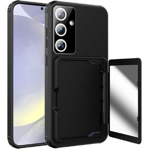 LUVI Compatible with Galaxy A15 5G Case Wallet Flip for Galaxy A15 Wallet Case Card Holder Built-in Mirror Makeup Full Lens Protection Fashion Protective Cover for Women Girls Purple