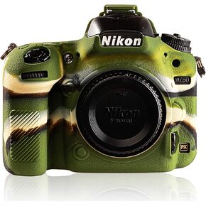 Camera Case for Nikon D750 - Protective Silicone DSLR Skin Cover, Detachable Cage, Shockproof, Dustproof (Black)
