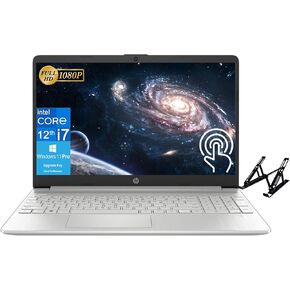 HP 2024 Newest Laptop, 15.6" FHD Touchscreen, Intel 10-Core i7-1255U Processor(Up to 4.7GHz), 32GB RAM, 1TB SSD, Intel Iris Xe Graphics, Camera, WiFi, Fast Charge, Windows 11 Pro, with Laptop Stand