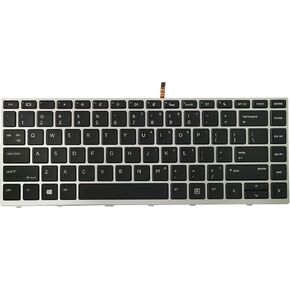 U Brand Backlight US Keyboard for HP Probook 430 G5 / 440 G5 / 445 G5/ 640 G4 / 645 G4 / 640 G5 Laptop Silver Frame No Pointer