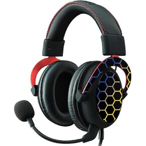MightySkins Skin Compatible with Kingston HyperX Cloud II Gaming Headset - Primary Honeycomb | Protective, Durable, and Unique Vinyl Decal wrap Cover | Easy to Apply, Remove | Made in The USA
