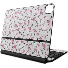 Glossy Glitter Skin Compatible with Apple Magic Keyboard for iPad Pro 13‑inch (M4) 2024 - Cool Flamingo - Premium 3M Vinyl Protective Decal Cover - Easy to Apply | Crafted in The USA by MightySkins