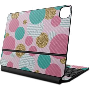 Carbon Fiber Skin Compatible with Apple Magic Keyboard for iPad Pro 13‑inch (M4) 2024 - Golden Bubbles - Premium 3M Vinyl Protective Decal Cover - Easy to Apply | Crafted in The USA by MightySkins