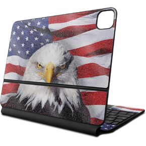 Glossy Glitter Skin Compatible with Apple Magic Keyboard for iPad Pro 13‑inch (M4) 2024 - America Strong - Premium 3M Vinyl Protective Decal Cover - Easy to Apply | Crafted in The USA by MightySkins