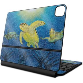 Glossy Glitter Skin Compatible with Apple Magic Keyboard for iPad Pro 13‑inch (M4) 2024 - Turtle Dreams - Premium 3M Vinyl Protective Decal Cover - Easy to Apply | Crafted in The USA by MightySkins