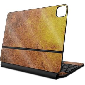 Glossy Glitter Skin Compatible with Apple Magic Keyboard for iPad Pro 13‑inch (M4) 2024 - Textured Gold - Premium 3M Vinyl Protective Decal Cover - Easy to Apply | Crafted in The USA by MightySkins