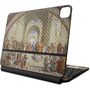 Carbon Fiber Skin Compatible with Apple Magic Keyboard for iPad Pro 13‑inch (M4) 2024 - School of Athens - Premium 3M Vinyl Protective Decal Cover - Easy to Apply | Crafted in The USA by MightySkins