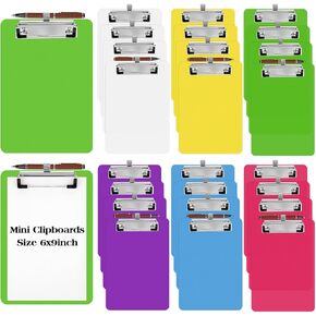 Qilery 24 Pcs Bulk Mini Clipboards with Pen Holder Clip A5 Memo Clipboard 6x9 Small Plastic Clipboard for School Office Restaurant Cafe Hotel Shopping List, Pen not Included (Blue) in Saudi Arabia
