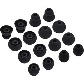 BLUEWALL Foam Eartips Compatible with Beats Flex Earubds, S/M/L Sizes Ear Tips Memory Foam Earbuds Tips Replacement, Compatible with Beats Flex 6 Pairs Black