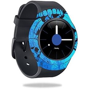 MightySkins Skin Compatible with Samsung Gear S2 3G - Blue Skulls | Protective, Durable, and Unique Vinyl Decal wrap Cover | Easy to Apply, Remove, and Change Styles | Made in The USA