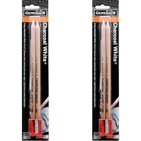 General Pencil 5582BP Charcoal White Pencils 2/Pkg-2B