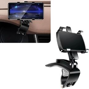 1 PC Car Dashboard Navigation Support Bracket, Silicone Material Snap-on Four-Petal Rearview Mirror Mobile Phone Holder, Multi-Functional Auxiliary Travel Accessory, for Most Cars (Black)