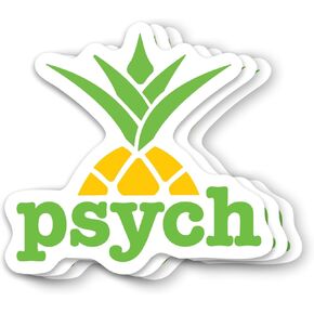 (3Pcs) Psych Stickers Tv Show Pineapple Vinyl Sticker 3 Inch for Water Bottle, Tumbler, Laptop, Hat, Phone Case