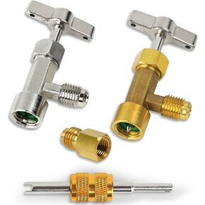 BACOENG R134A Quick Couplers, Refrigerant Can Tap and Valve Core Remover for Car AC Systems ﻿