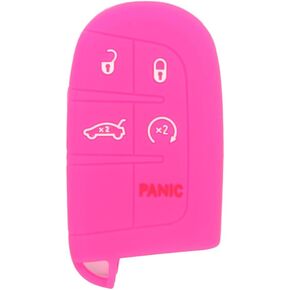SEGADEN Silicone Cover Protector Case Holder Skin Jacket Compatible with Jeep Dodge Chrysler 5 Button Smart Remote Key Fob 4+1 BTN CV4750 Deep Purple