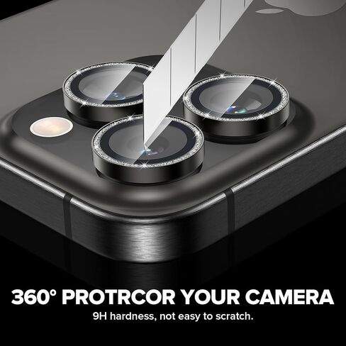 واقي عدسة الكاميرا Goton لهاتف iPhone 15 Pro/iPhone 15 Pro Max، [مقاوم للخدش] غطاء كاميرا من الزجاج المقوى 9H غطاء حلقة معدنية لحماية الكاميرا وغطاء شاشة وملحقات الفيلم in Saudi Arabia