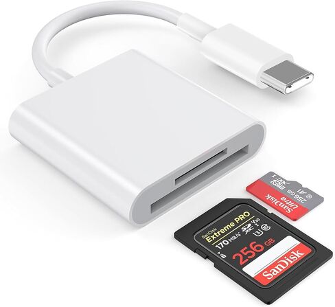 SD Card Reader USB-C for iPhone 15/Android/iPad/Mac Camera, SD TF Dual Card Slot 2 in 1 Digital Camera Viewer Sd Card Adapter HD Original Image sync for iPhone iPad Galaxy Pixel, Plug & Play Portable in Saudi Arabia