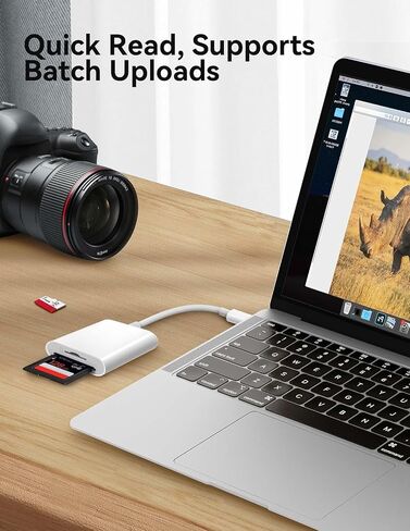 SD Card Reader USB-C for iPhone 15/Android/iPad/Mac Camera, SD TF Dual Card Slot 2 in 1 Digital Camera Viewer Sd Card Adapter HD Original Image sync for iPhone iPad Galaxy Pixel, Plug & Play Portable in Saudi Arabia