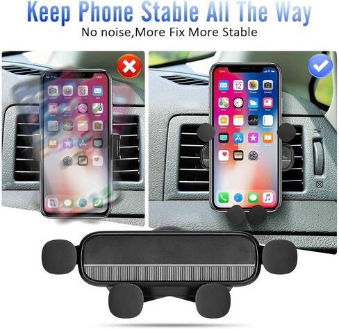 حامل هاتف لحامل هاتف السيارة [تصميم محسّن] حامل هاتف صغير مثبت في السيارة لهاتف iPhone/الهاتف الذكي مشبك فتحة تهوية تلقائية قفل تلقائي حامل الهاتف الخلوي للسيارة مهد للشحن in Saudi Arabia