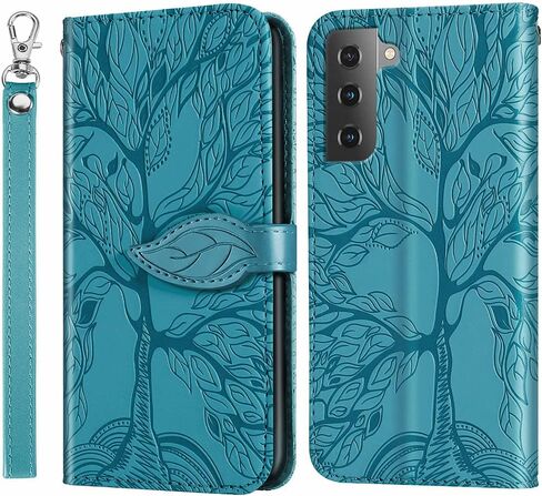 حافظة محفظة لهاتف Samsung Galaxy S23 5G، جلد PU فاخر منقوش على شكل شجرة [مسند] [فتحات للبطاقات] [حزام المعصم] [6.1 بوصة] غطاء هاتف لهاتف Samsung S23 (B1-أسود) in Kuwait