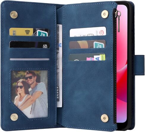 LBYZCASE for Moto G Stylus |2022| 4G Case with Card Holder,Durable Luxury Magnetic Folio Flip Leather Zipper Pocket Wrist Strap Kickstand Women Men for Motorola Moto G Stylus(2022) 4G,Blue in Saudi Arabia