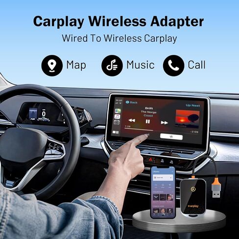 محول Carplay اللاسلكي 2024 مشفر تمت ترقيته باستخدام WIFI6، يحول محول Carplay السلكي إلى لاسلكي لأجهزة iPhone، قابس التحكم اللاسلكي وتشغيل Carplay للسيارات من 2015 لأجهزة Apple iPhone iOS 10+ in Saudi Arabia