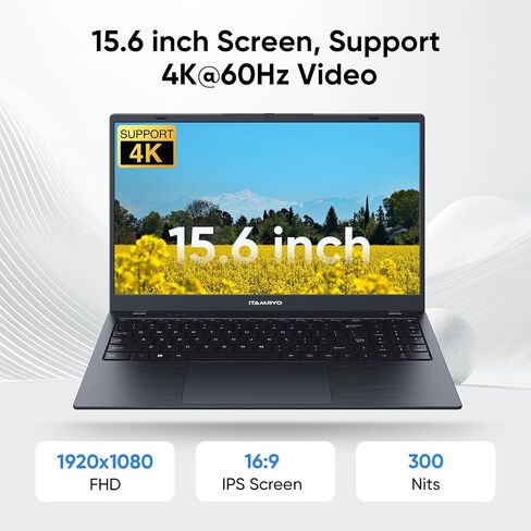 Win11 Laptop Computer, 8GB RAM/256GB NVMe SSD, 15.6 inch 1920x1080 IPS Display, Intel N5095 Quad Core Processor Notebook PC, Support 2.4G/5G Hz WiFi, BT, Type-c PD 3.0 Charging in Saudi Arabia