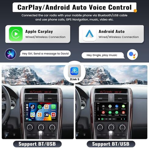 UNITOPSCI 2G+32G Android 13 Car Stereo for Mazda CX-9 2007-2015 Radio Wireless CarPlay Android Auto Radio 10.1 Inch Touchscreen Bluetooth GPS Navigation Mirror Link FM/RDS WiFi SWC + Camera Mic in Saudi Arabia