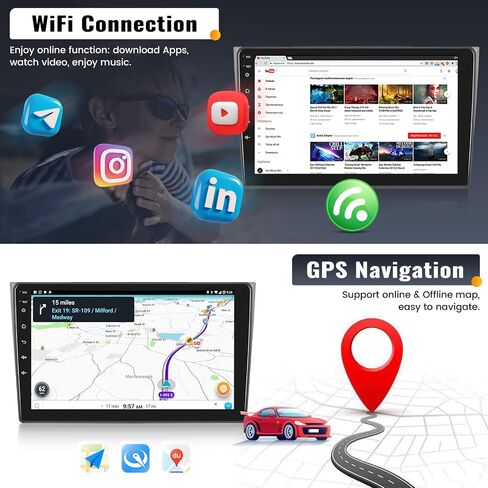 UNITOPSCI 2G+32G Android 13 Car Stereo for Mazda CX-9 2007-2015 Radio Wireless CarPlay Android Auto Radio 10.1 Inch Touchscreen Bluetooth GPS Navigation Mirror Link FM/RDS WiFi SWC + Camera Mic in Saudi Arabia
