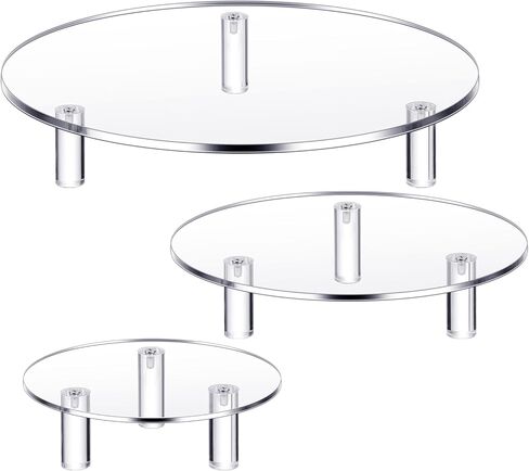 3 Pcs Acrylic Display Riser Round Acrylic Display Stand Clear Round Riser Stands Clear Round Pedestal Riser Board for Home Decor and Organizer in Saudi Arabia