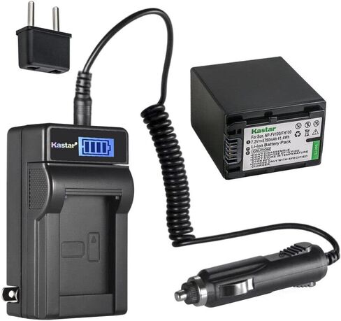 Kastar 4-Pack NP-FV100 Battery and LCD AC Charger Compatible with Sony HDR-PJ200, HDR-PJ220, HDR-PJ230, HDR-PJ260, HDR-PJ26, HDR-PJ30, HDR-PJ320, HDR-PJ330, HDR-PJ340, HDR-PJ340E, HDR-PJ350 in Saudi Arabia
