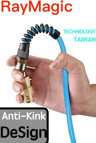 Air Compressor Hose 1/4 Inch x 100 Feet Flexible Reinforced Polyurethane (PU) Air Hose 300PSI with Brass Fittings, Strain Reliefs, 1/4" 360 Swivel Coupler and Plug,1PCS Safety Coupler in Saudi Arabia