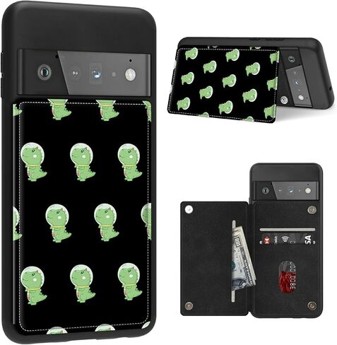 Case for Google Pixel 6 Pro with Card Holder Slot, PU Leather Wallet Kickstand Case, Double Magnetic Clasp and TPU Durable Shockproof Cover, Multicolor Dog Paw in Kuwait